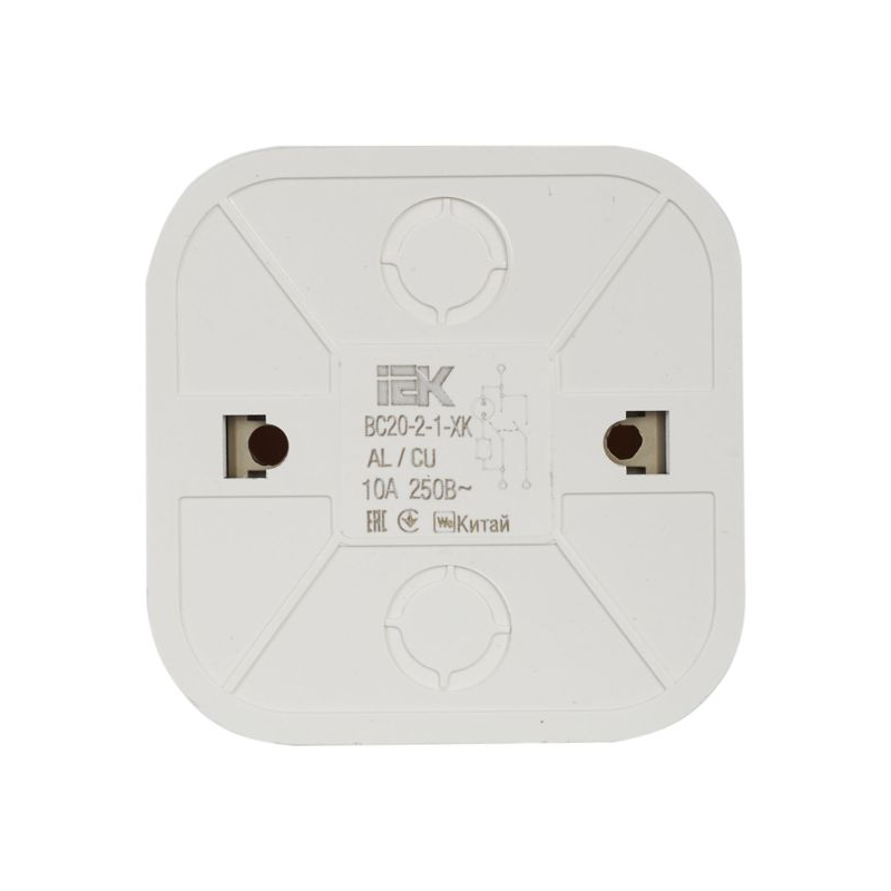 GLORY Выключатель 2-клавишный для открытой установки с индикацией 10А ВС20-2-1-ХК кремовый IEK