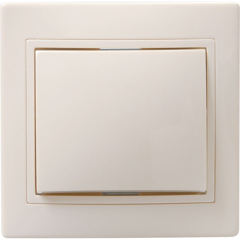 KVARTA Выключатель 1-клавишный 10А кер. ВС10-1-0-Км кремовый GENERICA