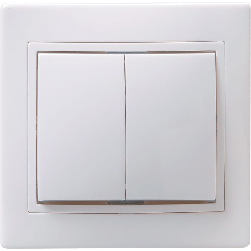 KVARTA Выключатель 2-клавишный 10А кер. ВС10-2-0-КБ белый GENERICA