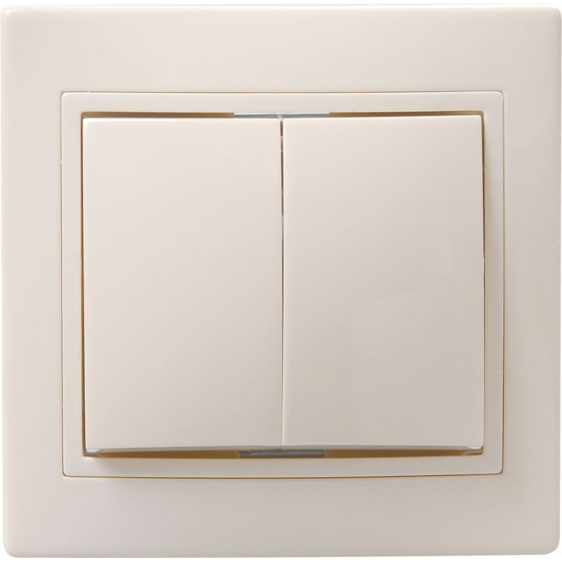 KVARTA Выключатель 2-клавишный 10А кер. ВС10-2-0-Км кремовый GENERICA