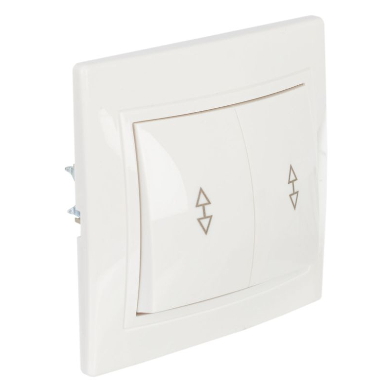 KVARTA Выключатель 2-клавишный проходной 10А ВСп10-2-0-КБ белый GENERICA