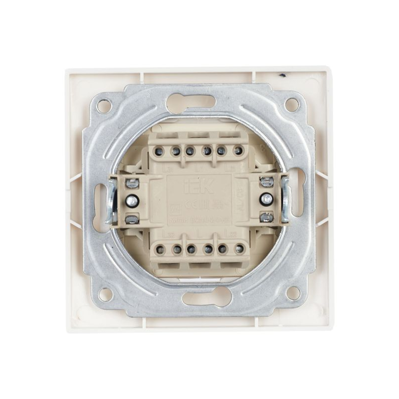 KVARTA Выключатель 2-клавишный проходной 10А ВСп10-2-0-КБ белый GENERICA