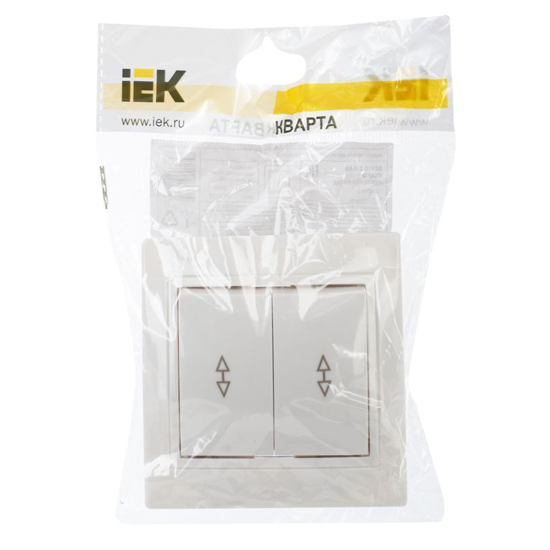 KVARTA Выключатель 2-клавишный проходной 10А ВСп10-2-0-КБ белый GENERICA