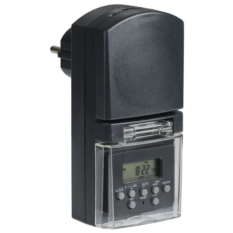 РТЭ-3 Розетка-таймер электронный 1мин 7дн 140on/off 16А IP44 черная IEK