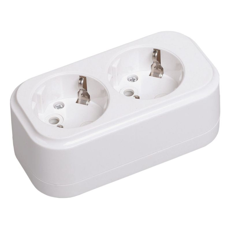 Розетка переносная разборная с заземлением К02 2 места CLASSIC IEK