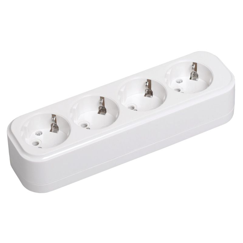 Розетка переносная разборная с заземлением К04 4 места CLASSIC IEK