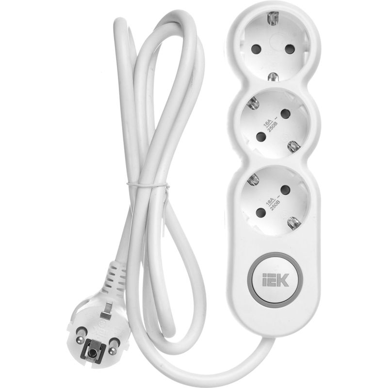 Удлинитель У03В 3 места с заземлением 1,5м 3х1,5мм2 16А/250В UNO IEK