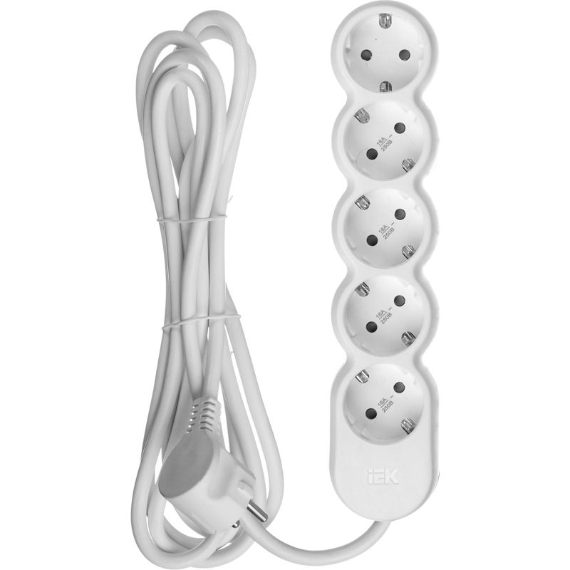 Удлинитель У05 5 мест с заземлением 3м 3х1,5мм2 16А/250В UNO IEK