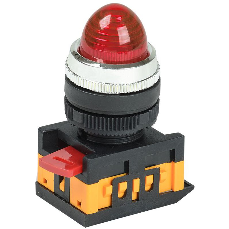 Лампа AL-22 сигнальная d=22мм красный неон/240В цилиндр IEK