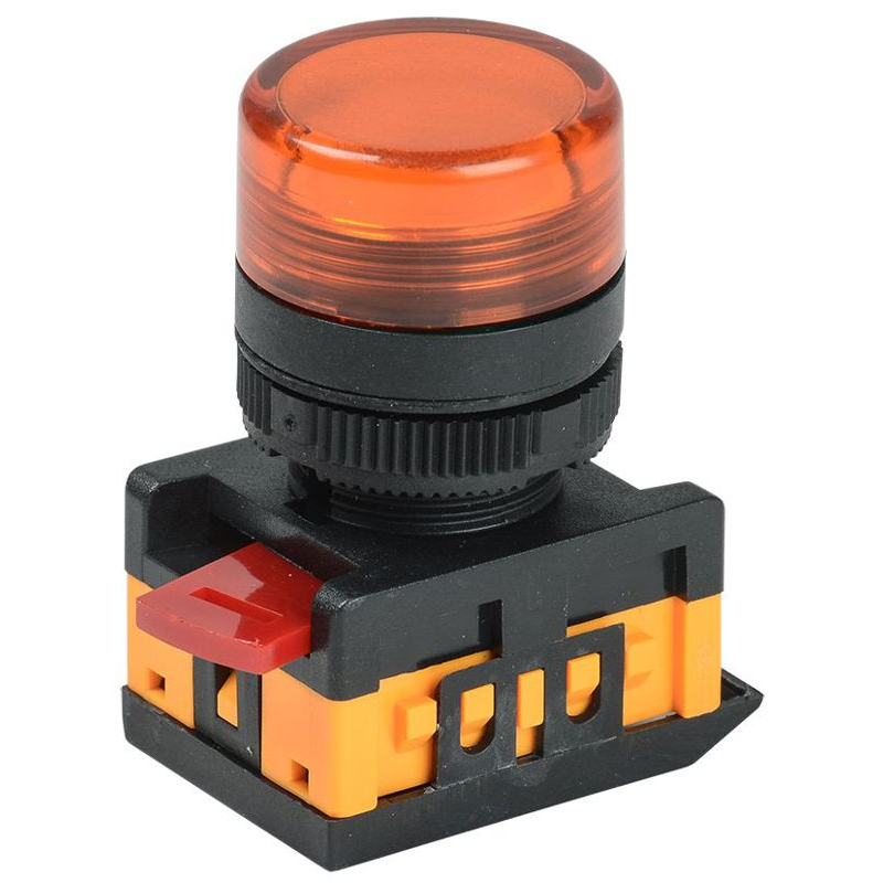 Лампа AL-22TE сигнальная d=22мм желтый неон/240В цилиндр IEK