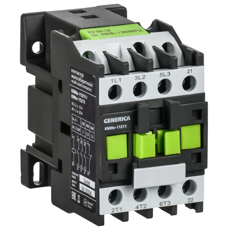 Контактор КМИе-11211 12А 230В/АС3 1NC GENERICA