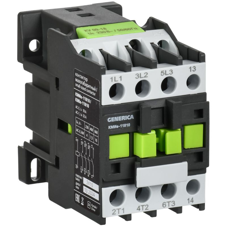 Контактор КМИе-11810 18А 24В/АС3 1NO GENERICA
