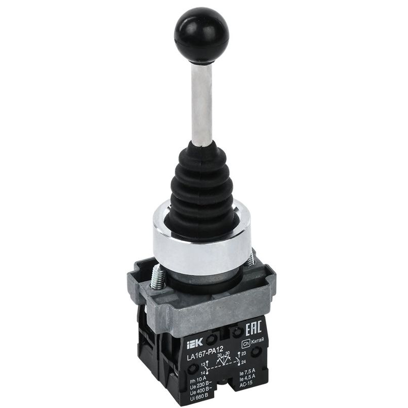 Джойстик LA167-PA12 2 на 2 положения 2NC с фиксацией черный IEK