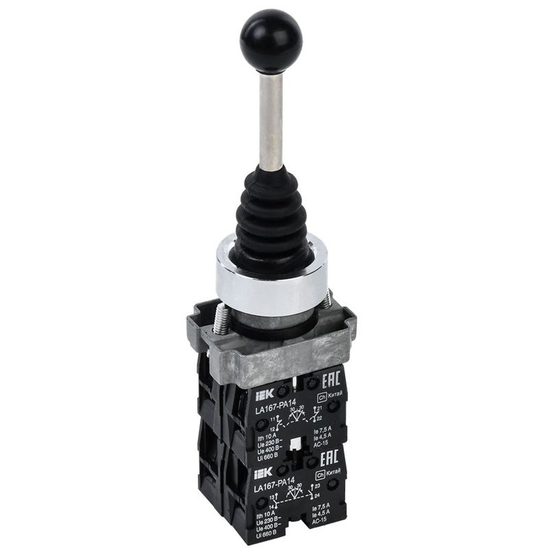 Джойстик LA167-PA14 на 4 положения 4NO с фиксацией черный IEK