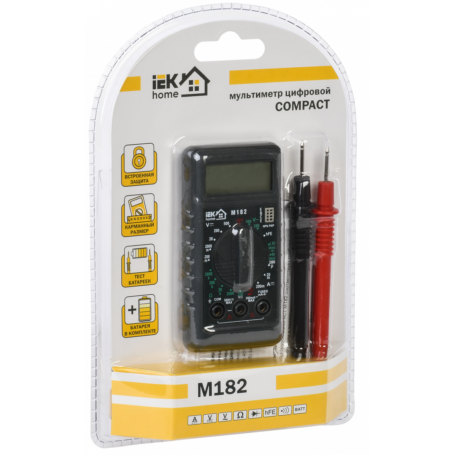 Мультиметр цифровой COMPACT M182 IEK серия Home