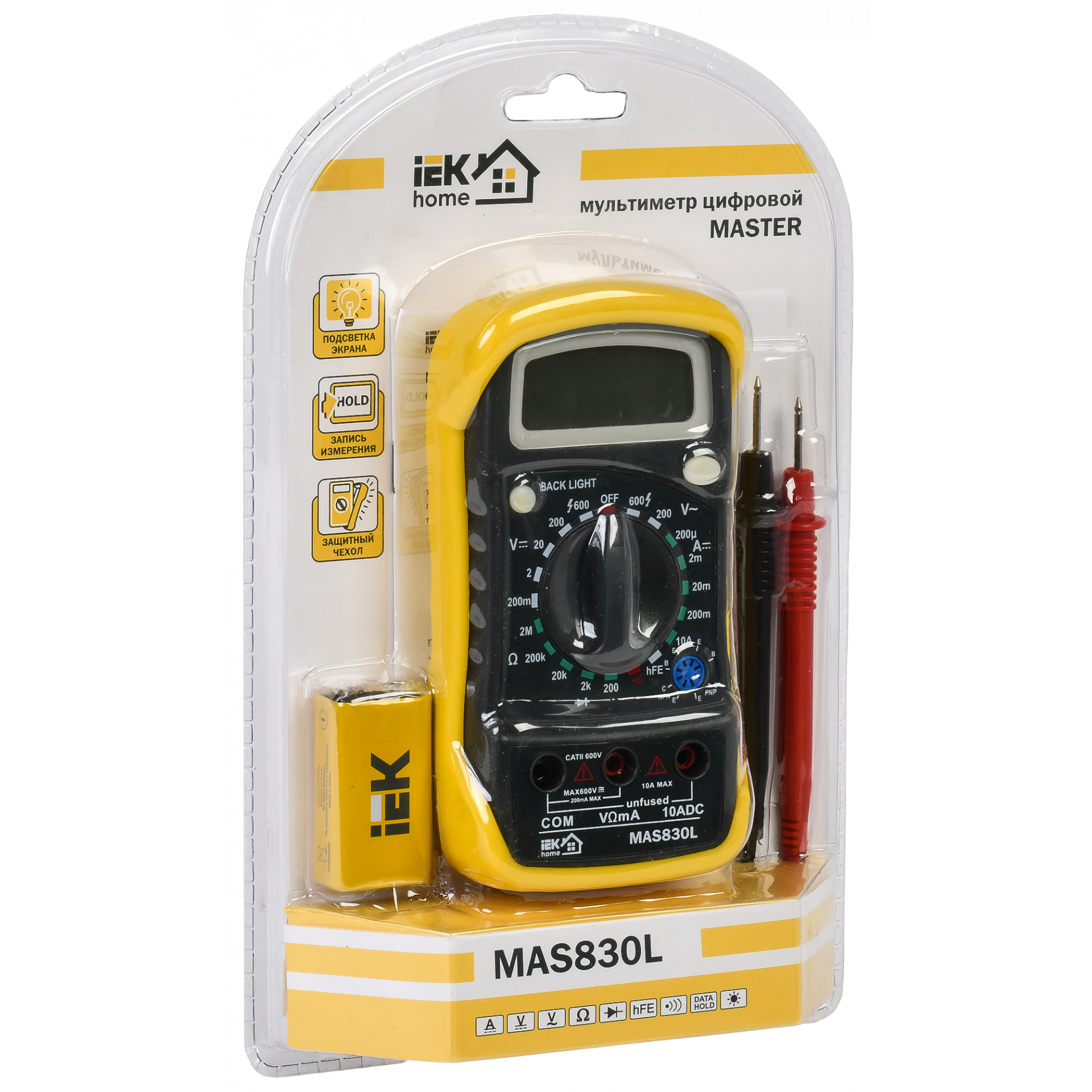 Мультиметр цифровой MASTER MAS830L IEK серия Home