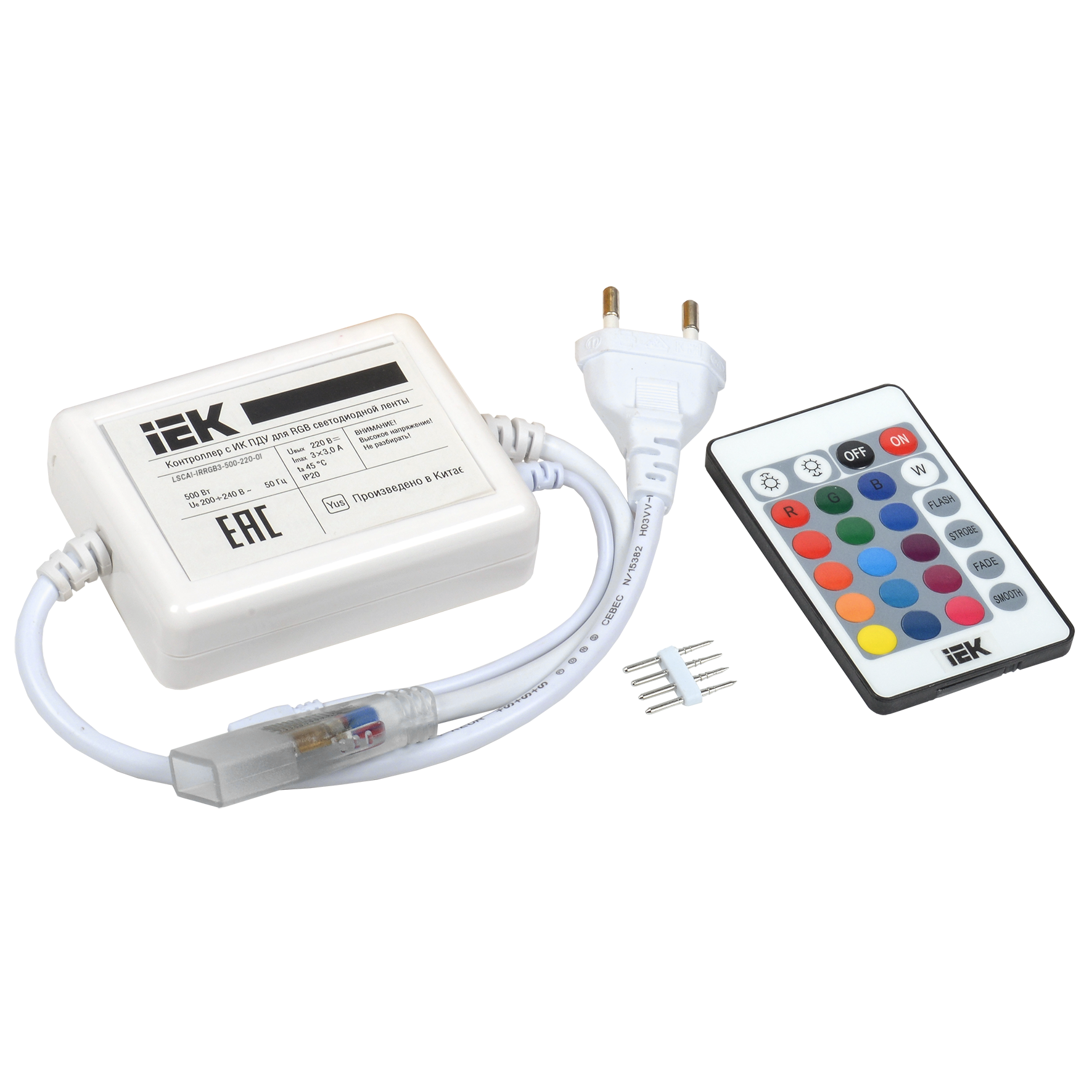Контроллер с ПДУ ИК ALFA RGB 3 канала 220В 3А 500Вт UA IEK