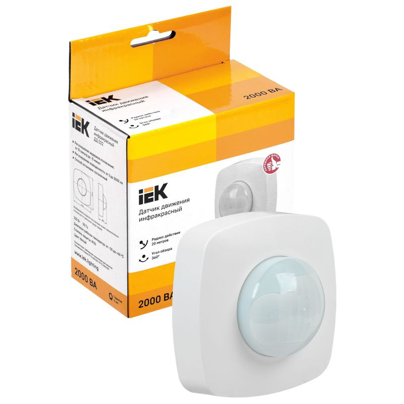 Датчик движения ДД-022 2000Вт 360град 4мх20м IP20 белый IEK