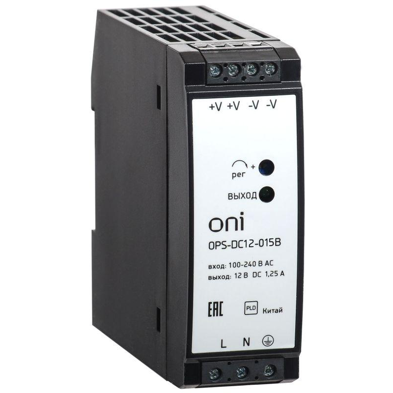 Блок питания OPS 220В AC/12В DC 1,25А 15Вт ONI