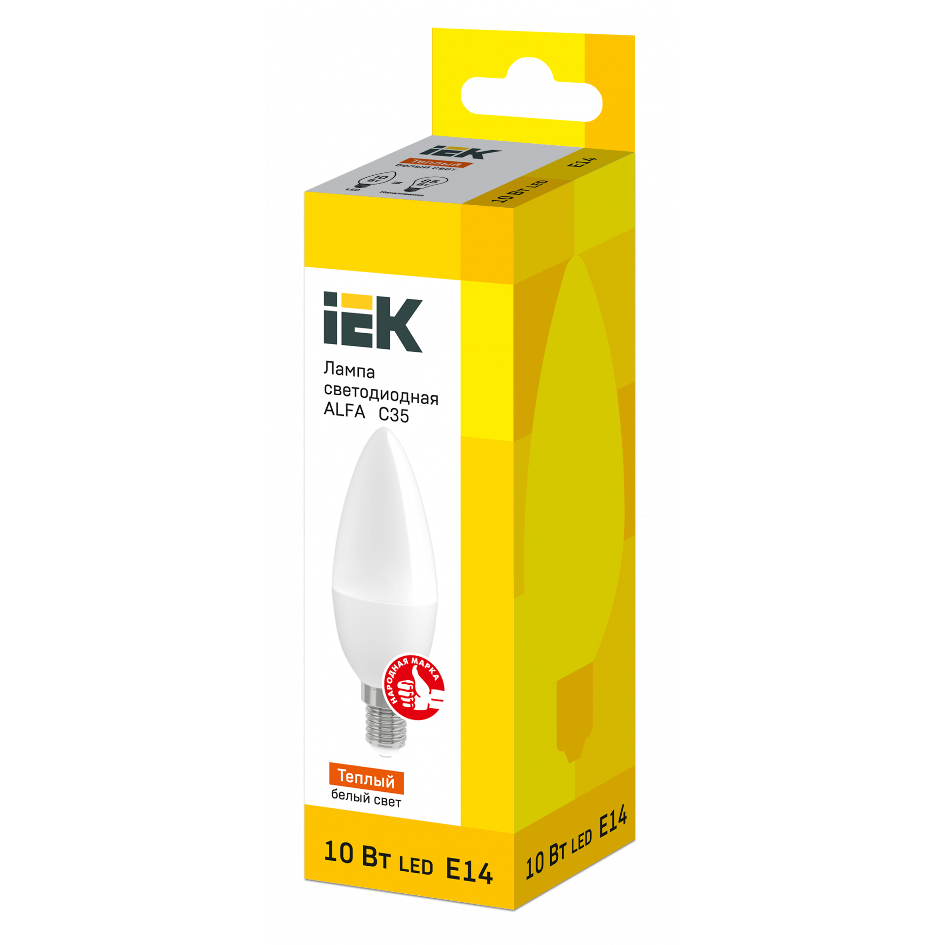 Лампа светодиодная ALFA C35 свеча 10Вт 230В 3000К E14 IEK Лампа светодиодная ALFA C35 свеча 10Вт 230В 3000К E14 IEK