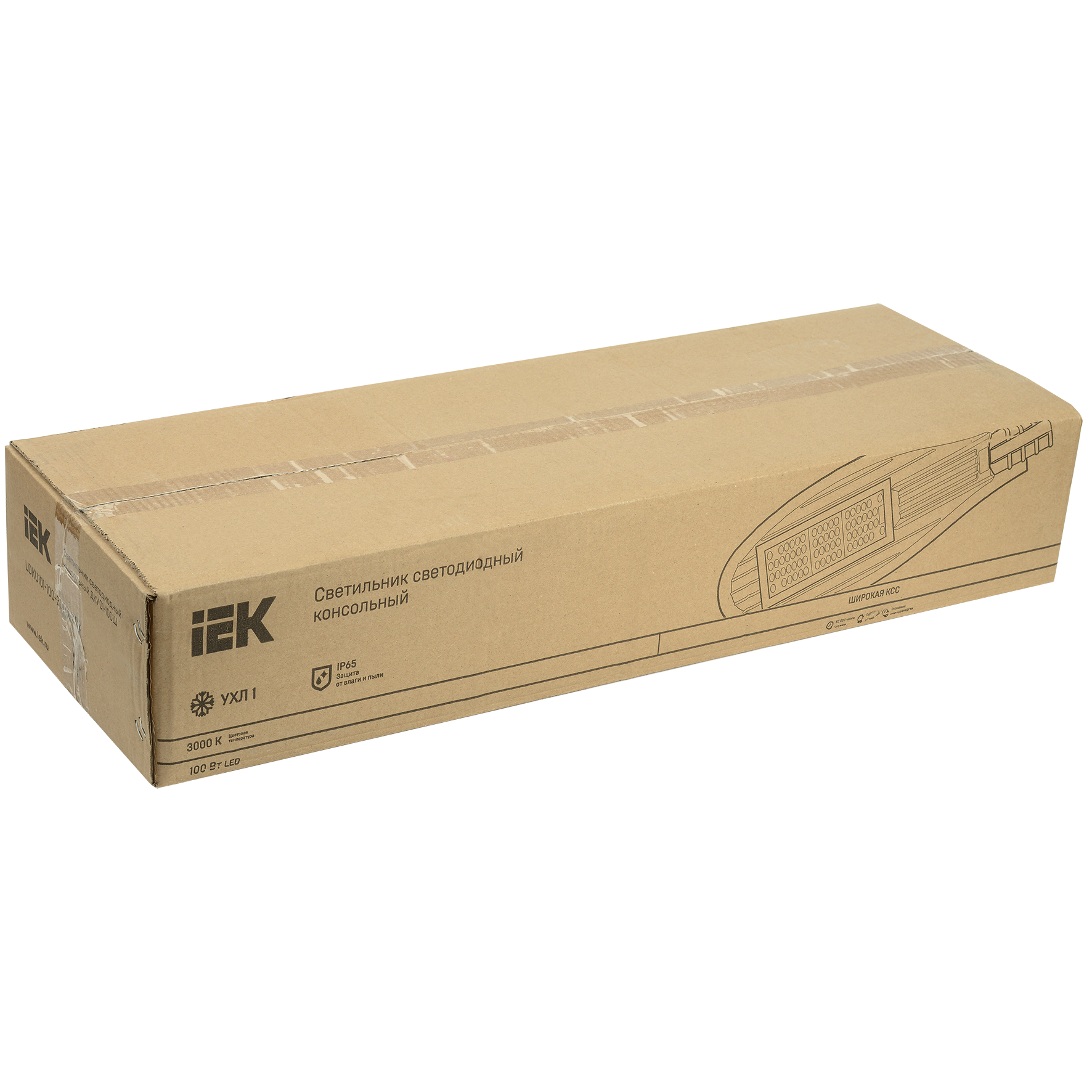 Светильник светодиодный ДКУ 01-100Ш 3000К IP65 серый IEK