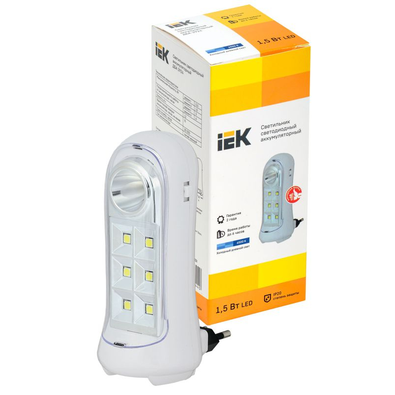 Светильник светодиодный аккумуляторный ДБА 3924 3ч 1,5Вт IEK