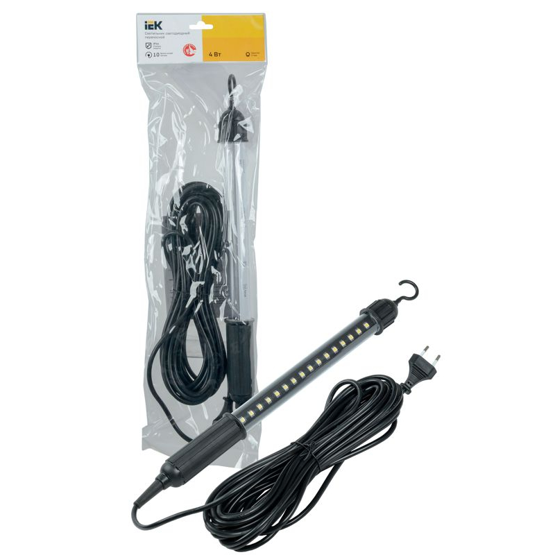 Светильник светодиодный переносной ДРО 2060 IP44 шнур 10м черный IEK