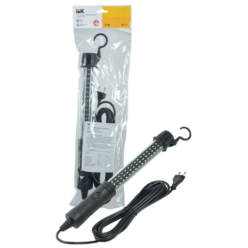 Светильник светодиодный переносной ДРО 2061 IP54 шнур 5м черный IEK