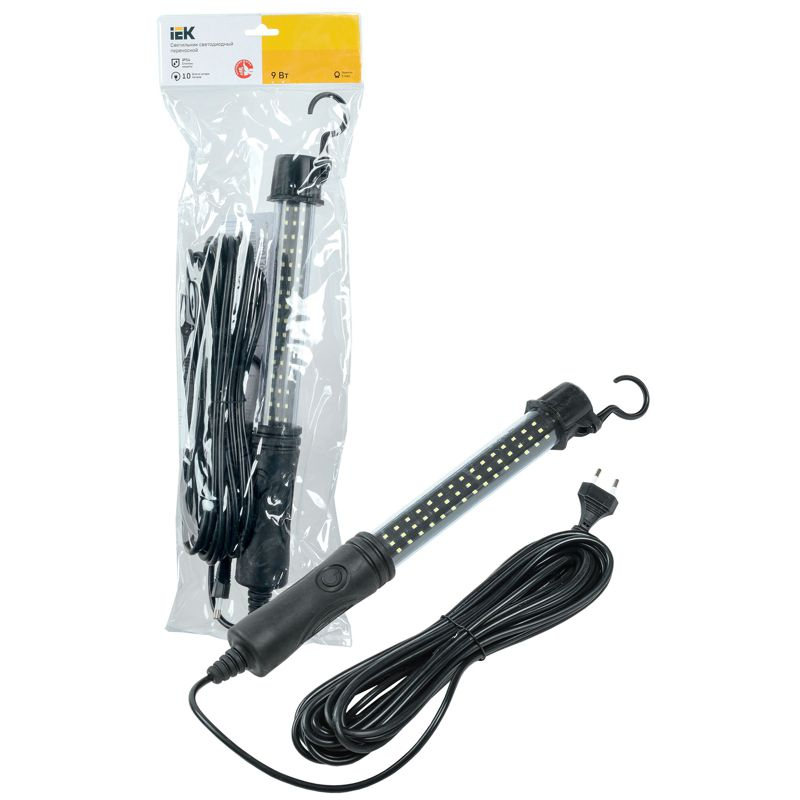 Светильник светодиодный переносной ДРО 2061 IP54 шнур 10м черный IEK