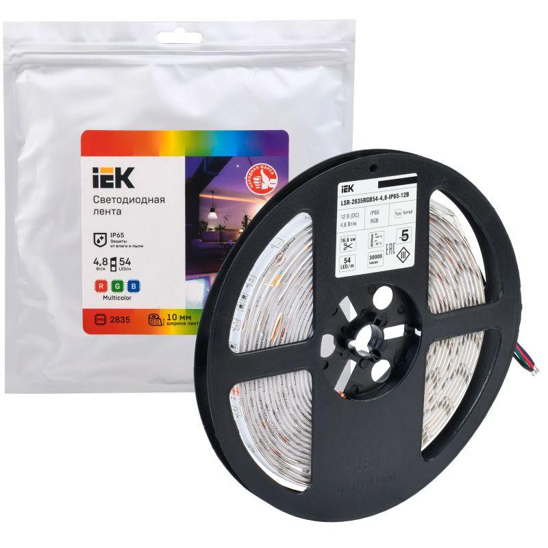 Лента светодиодная 5м LSR-2835RGB54-4,8-IP65-12В IEK