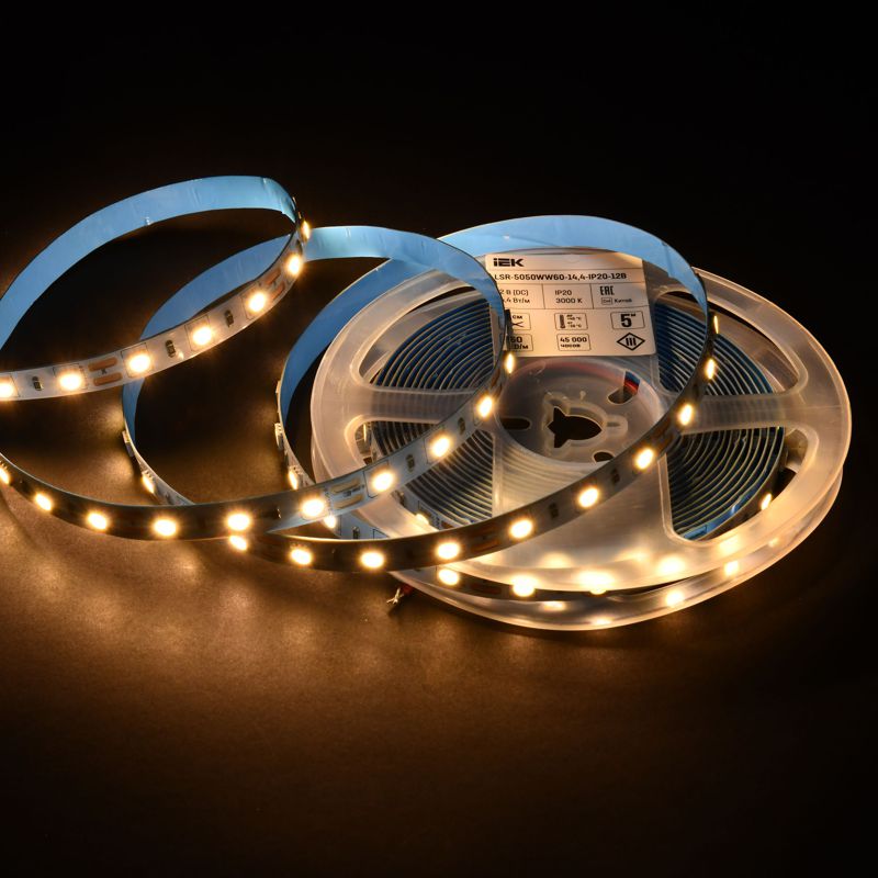Лента светодиодная 5м LSR-5050WW60-14,4-IP20-12В IEK
