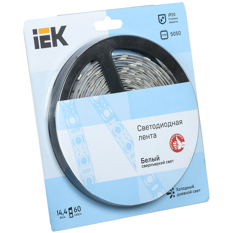 Лента светодиодная 5м блистер LSR-5050W60-14,4-IP20-12V IEK