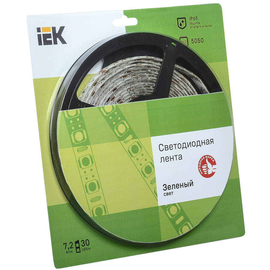 Лента светодиодная 5м блистер LSR-5050G30-7,2-IP65-12V IEK