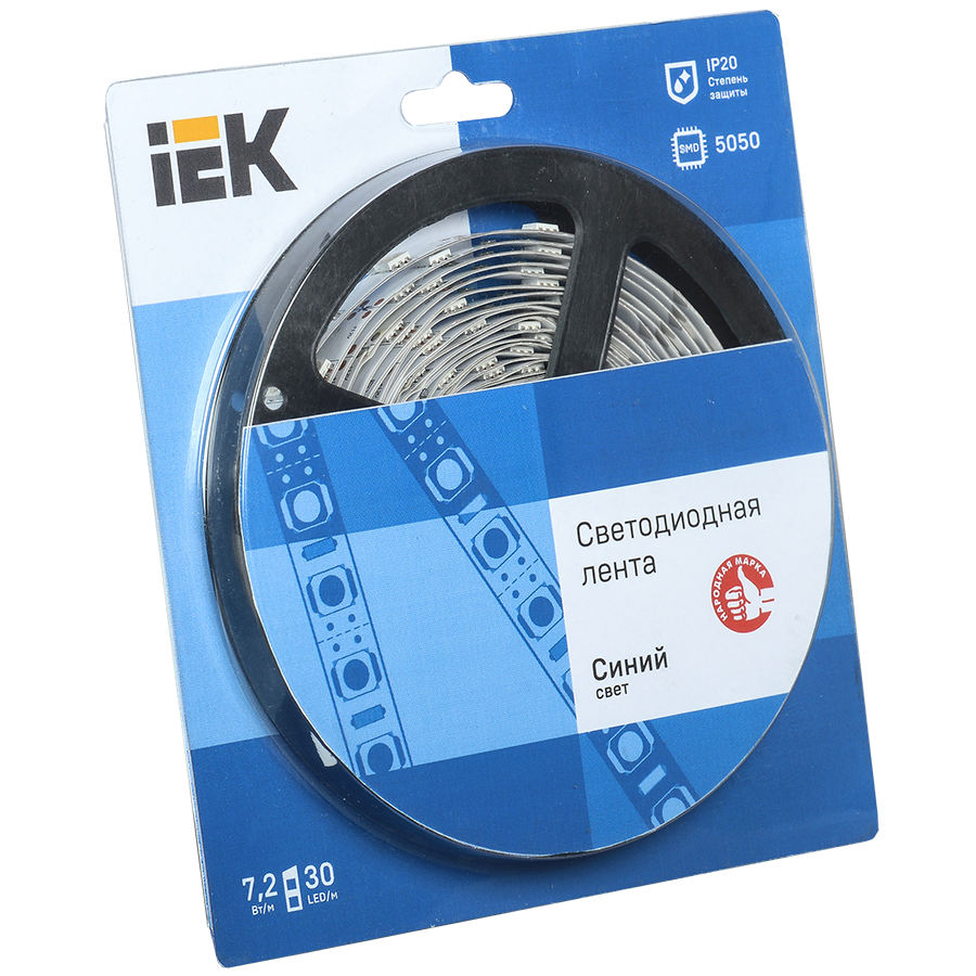 Лента светодиодная 5м блистер LSR-5050B30-7,2-IP20-12V IEK
