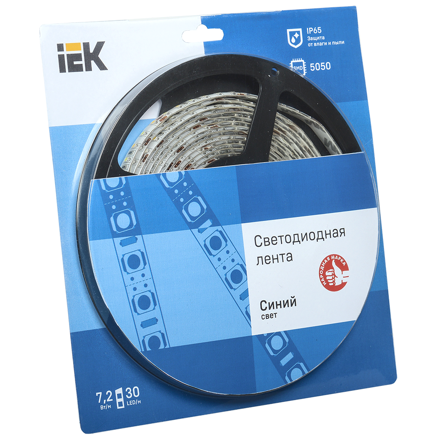 Лента светодиодная 5м блистер LSR-5050B30-7,2-IP65-12V IEK