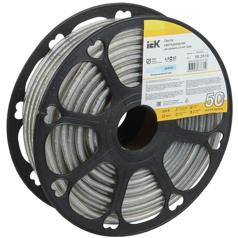 Лента светодиодная 50м LSR-2835W60-4,8-IP67-220В IEK