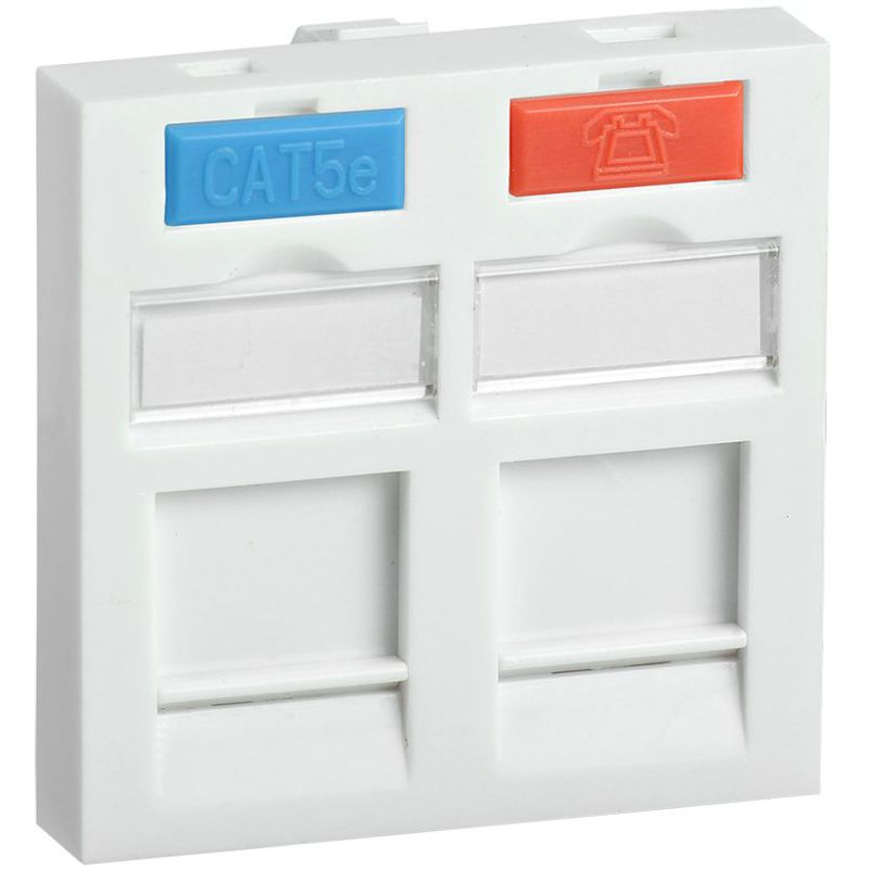 ITK Вставка 45х45мм для 2-х модулей Keystone Jack с маркером