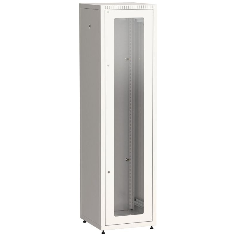 ITK LINEA E Шкаф напольный сетевой 19 47U 600х600мм стеклянная передняя дверь задняя металлическая серый