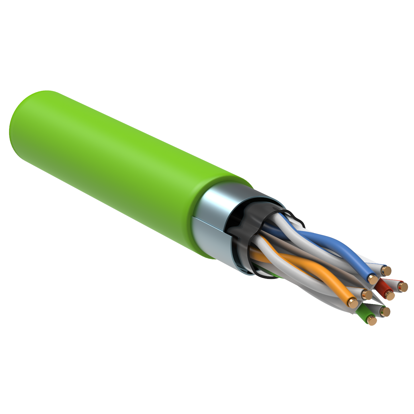 ITK Кабель связи витая пара F/UTP, кат.6 4x2х23AWG solid, LSZH, 305м, зеленый