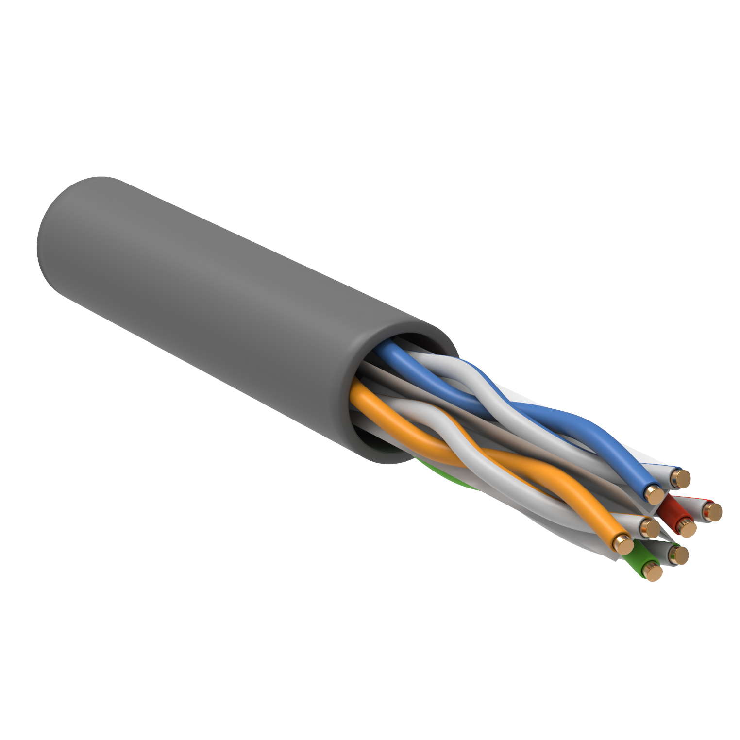 ITK Кабель связи витая пара U/UTP, кат.6A 4х2х23AWG solid, LSZH, 305м, серый