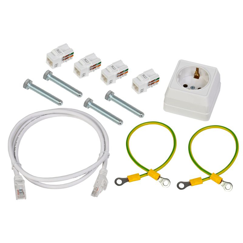 ITK LINEA R Шкаф мультимедиа настенный встраиваемый 400х400мм дверь стеклянная белый RAL9016