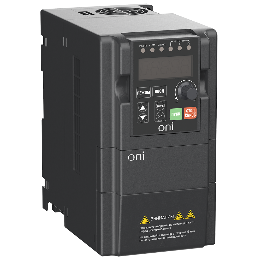 Преобразователь частоты A150 220В 1Ф 0,75кВт 5А ONI