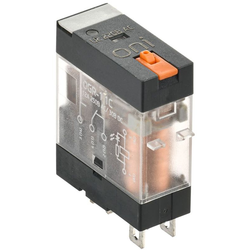Реле общего назначения OGR-1 1C 220В AC со светодиодом и тестовой кнопкой ONI
