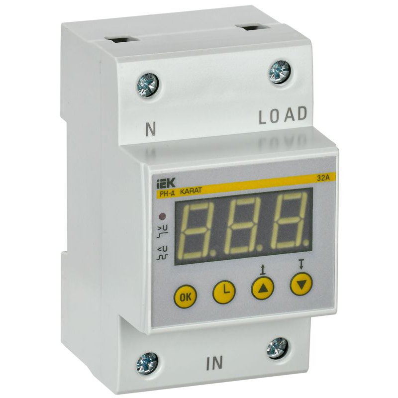 Реле напряжения РН-д однофазное 54мм 32А IEK