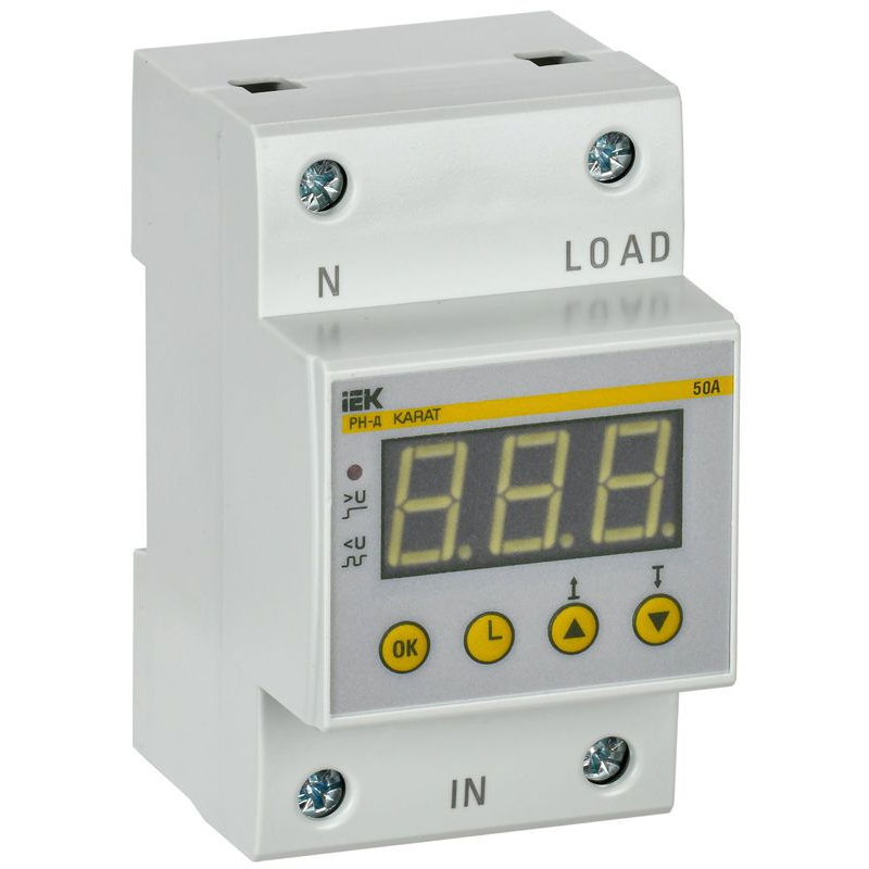 Реле напряжения РН-д однофазное 54мм 50А IEK