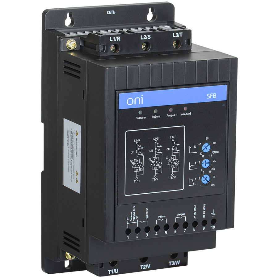 Устройство плавного пуска SFB 1Ф 220В 3,7кВт 20A Uупр 110-220В Modbus ONI