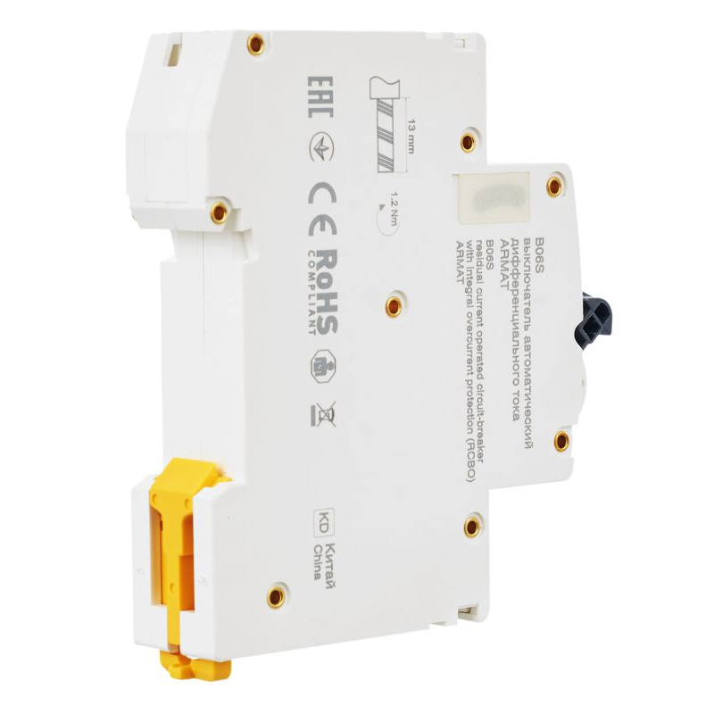 ARMAT Автоматический выключатель дифференциального тока B06S 1P+NP C16 30мА тип AC (18мм) IEK