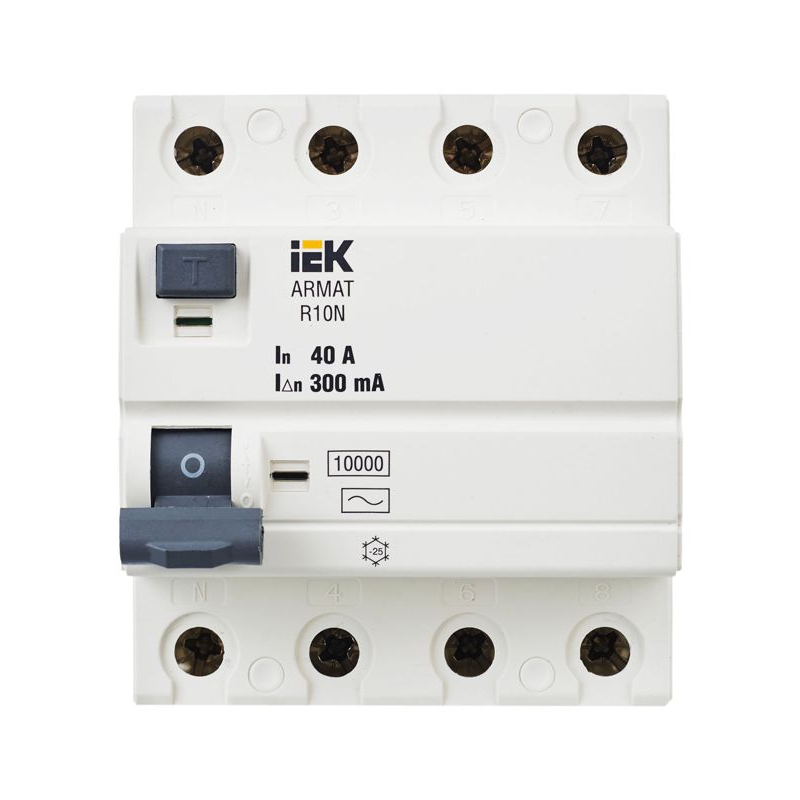 ARMAT Выключатель дифференциального тока R10N 4P 40А 300мА тип AC IEK