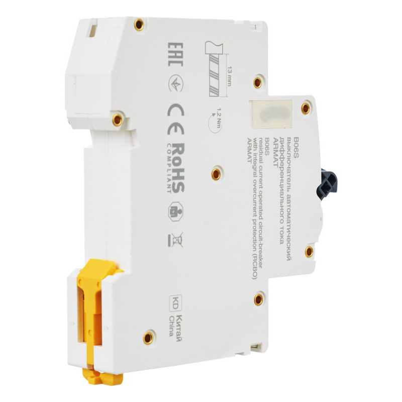 ARMAT Автоматический выключатель дифференциального тока B06S 1P+NP C16 30мА тип A (18мм) IEK