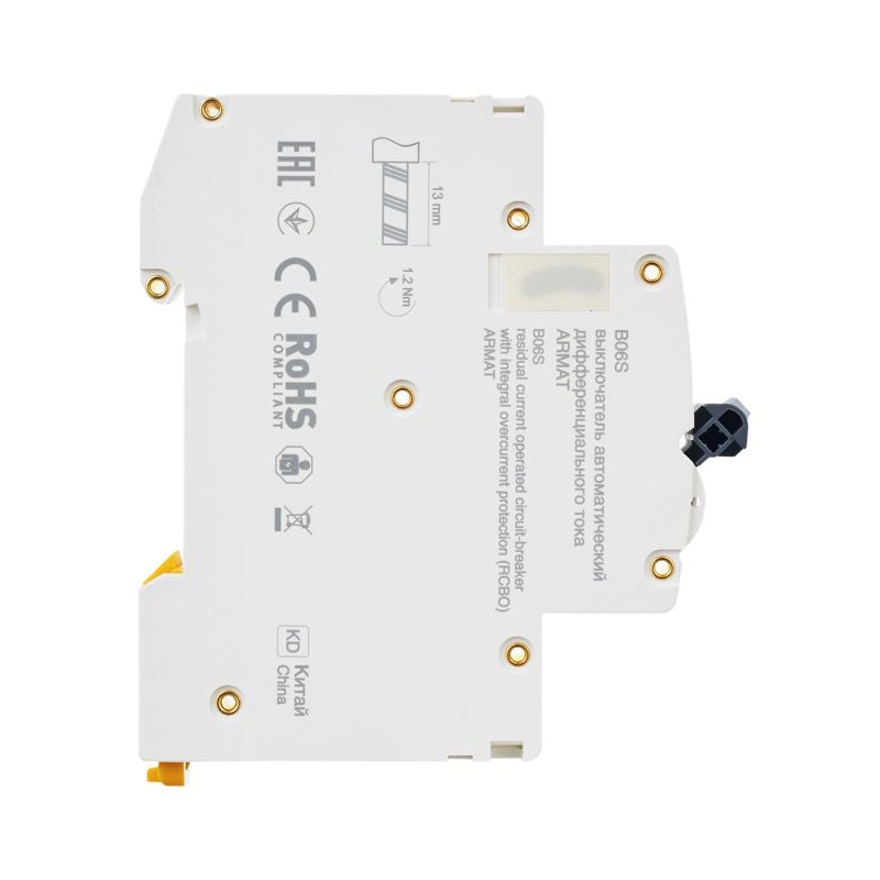 ARMAT Автоматический выключатель дифференциального тока B06S 1P+NP C16 30мА тип A (18мм) IEK